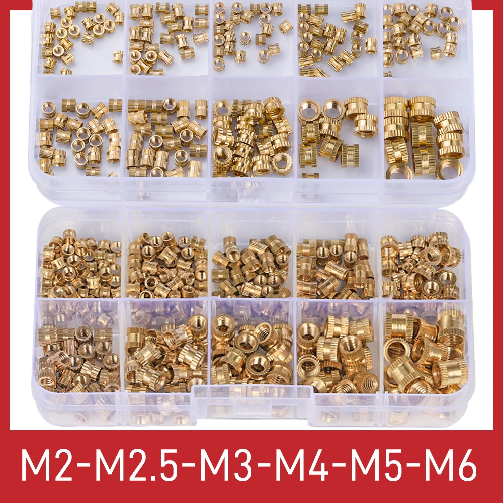 M2 M2.5 M3 M4 M5 M6 Brass Heat Set Insert Nut Hot Melt Nutinsert Thread Knurled Double Twill Embedment Copper Nut Assortment Kit
M2 M2.5 M3 M4 M5 M6 Brass Heat Set Insert Nut Hot Melt Nutinsert Thread Knurled Double Twill Embedment Copper Nut Assortment Kit