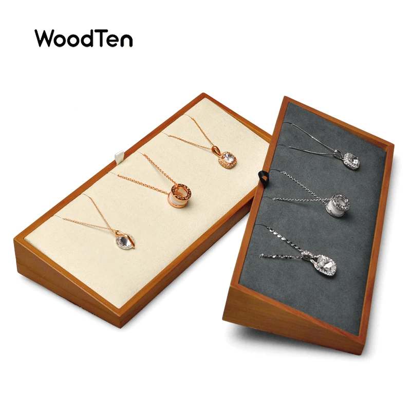WoodTen Solid Wood & Microfiber Jewelry Display Tray for Pendant Necklace Jewelry Accessories Showing Shelf Dark Grey
WoodTen Solid Wood & Microfiber Jewelry Display Tray for Pendant Necklace Jewelry Accessories Showing Shelf Dark Grey