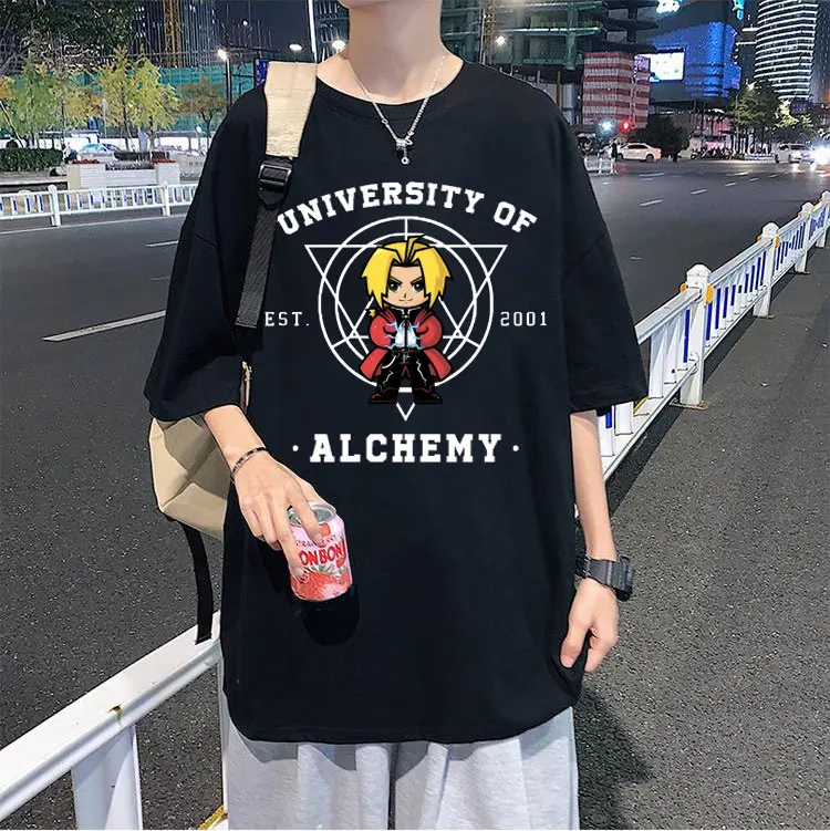 Anime Fullmetal Alchemist University of Est 2001 Alchemy Graphic T shirts Men Manga O-collar Cotton Tshirt Unisex Vintage Tops
Anime Fullmetal Alchemist University of Est 2001 Alchemy Graphic T shirts Men Manga O-collar Cotton Tshirt Unisex Vintage Tops