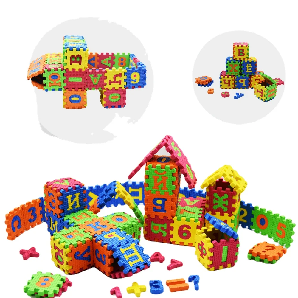 

Baby Play Mat Children DIY Puzzle Toy Crawling Carpet Kids Rug Game Activity Gym Developing ABC Eva Foam Soft Cube 5.5 X 5.5cm
