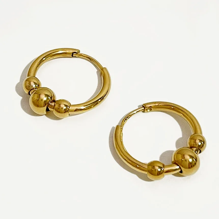 Peri'sBox Fashion Simple Beaded Huggie Earring for Women Gold Color Stainless Steel Hoop Earrings сережки необычные Party Gifts
Peri'sBox Fashion Simple Beaded Huggie Earring for Women Gold Color Stainless Steel Hoop Earrings сережки необычные Party Gifts