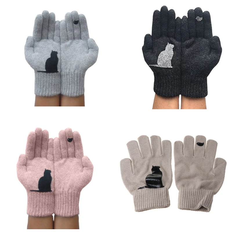 Womens Winter Faux Wool Thick Knitted Gloves Funny Creative Cartoon Bird Irregular Patchwork Palm Outdoor Mittens Hand
Womens Winter Faux Wool Thick Knitted Gloves Funny Creative Cartoon Bird Irregular Patchwork Palm Outdoor Mittens Hand