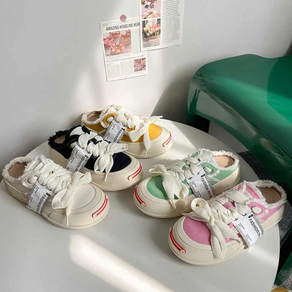 Beggar Canvas Half-Slippers Women's2022Summer Thick Bottom Lace-upCasual Ladies Skateboard Shoes All-match Student Canvas Shoes
Beggar Canvas Half-Slippers Women's2022Summer Thick Bottom Lace-upCasual Ladies Skateboard Shoes All-match Student Canvas Shoes