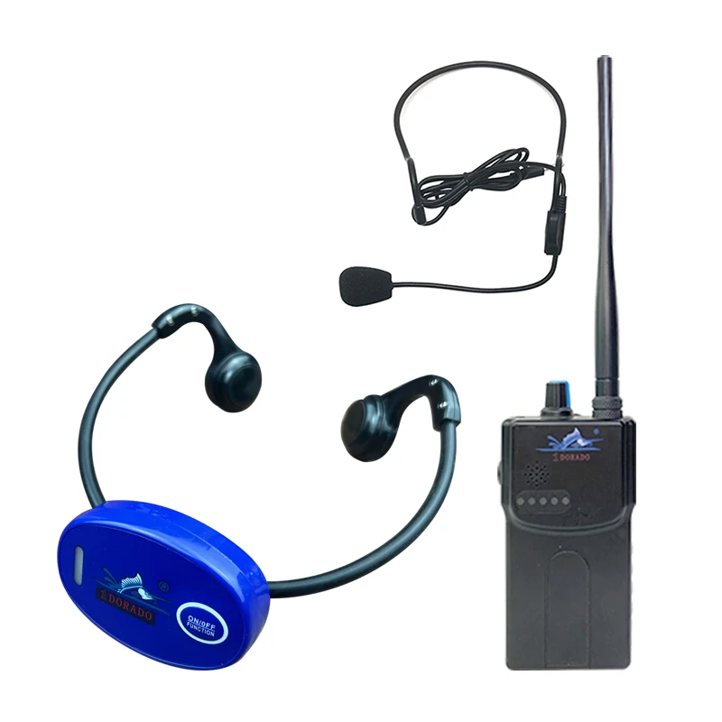

Swimming Coach Training Underwater Communication System 1 H900 Transmitter 1 H902 Bone Conduction Headset