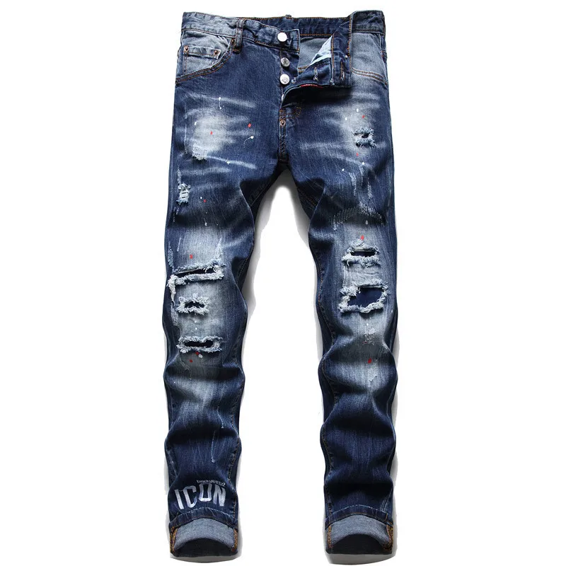 Men Ripped Skinny Denim Jeans Holes Jeans Italian Style Stretch Denim Pants High Quality Male Slim Fit Denim Trousers Size 38
Men Ripped Skinny Denim Jeans Holes Jeans Italian Style Stretch Denim Pants High Quality Male Slim Fit Denim Trousers Size 38