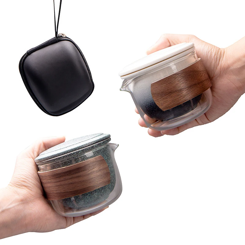 Набор керамических чайных кружек, дорожный чайник Puer Fu Gaiwan, китайский чайный набор для путешествий, портативная чайная посуда для напитков, китайский чай