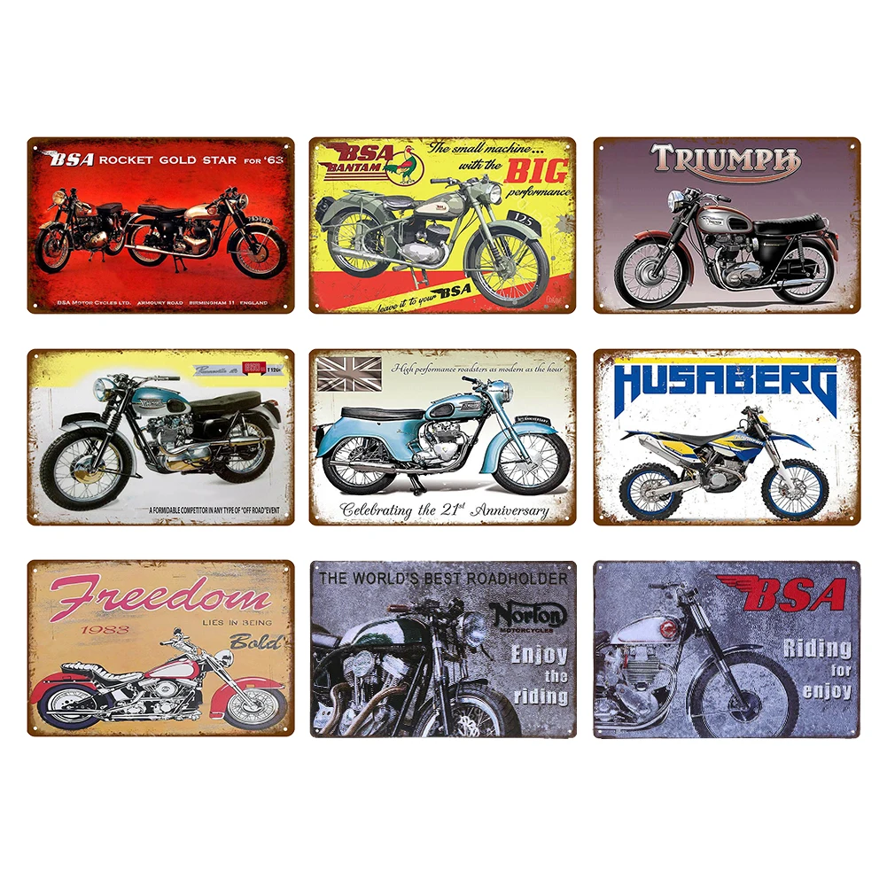 Vintage Metal Tin Signs Plaque Retro Motorcycle Posters Metal Wall Art Tin Painting Home Bar Garage Decorative Plates
Vintage Metal Tin Signs Plaque Retro Motorcycle Posters Metal Wall Art Tin Painting Home Bar Garage Decorative Plates