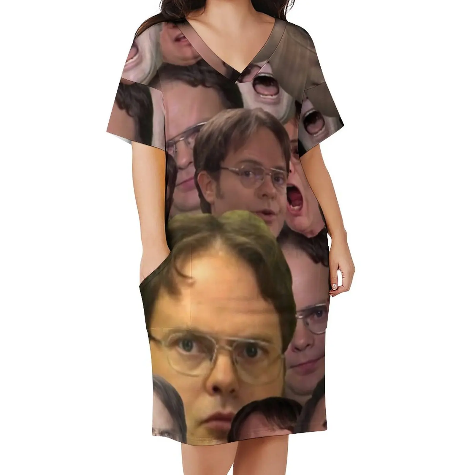 Женское платье с принтом, V-образным вырезом и принтом
Женское платье с принтом, V-образным вырезом и принтом