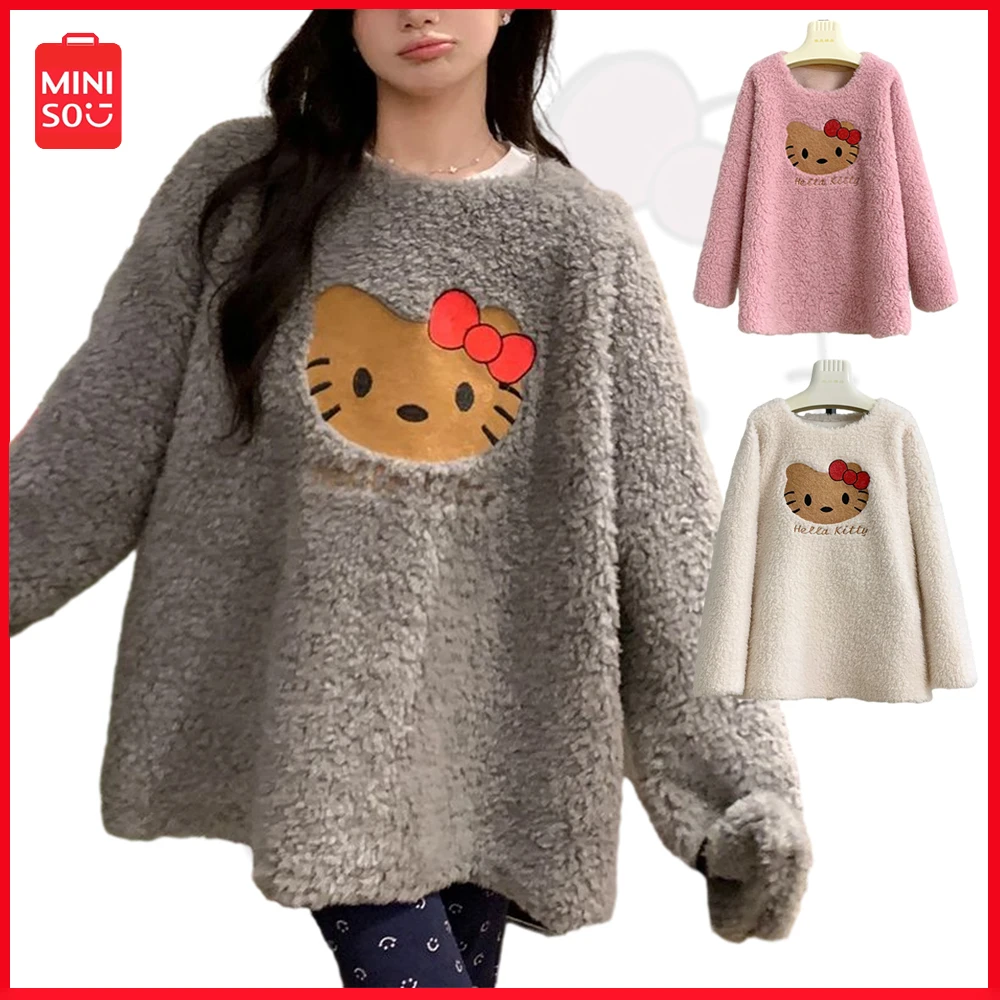 2023 New Miniso Kawaii Sanrio Hellokitty Fall Winter Sweet Sweater Round Neck Long-Sleeved Top Loose Pullover Warm Jacket Clothe
2023 New Miniso Kawaii Sanrio Hellokitty Fall Winter Sweet Sweater Round Neck Long-Sleeved Top Loose Pullover Warm Jacket Clothe