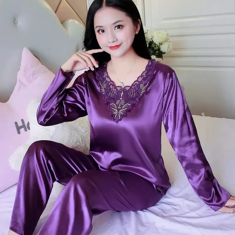 Plus Size 5XL Satin Pajamas Set Women's Pajamas with Shorts Homewear for Middle Age Women Cheap Nightwear Nighty for Ladies 
Plus Size 5XL Satin Pajamas Set Women's Pajamas with Shorts Homewear for Middle Age Women Cheap Nightwear Nighty for Ladies