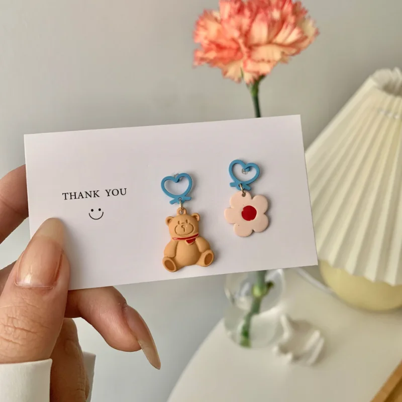 Silver Pin Korean Fun Cartoon Cute Bear Asymmetrical Girl Love Blue Flower Earrings Niche Versatile Fashion Jewelry
Silver Pin Korean Fun Cartoon Cute Bear Asymmetrical Girl Love Blue Flower Earrings Niche Versatile Fashion Jewelry