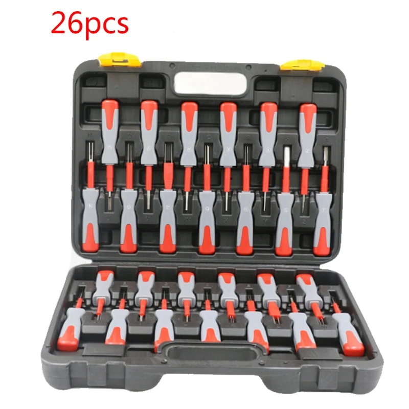 26Pcs Car Wiring Connector Pin Release Extractor Crimp Terminal Removal Tool Kit
26Pcs Car Wiring Connector Pin Release Extractor Crimp Terminal Removal Tool Kit