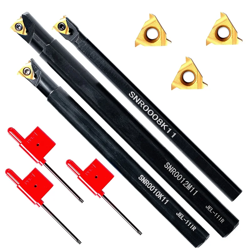 Lathe Thread Tool Set 6Pcs - 3Pcs Turning Shank Boring Bars with 3Pcs Indexable Carbide Inserts D
Lathe Thread Tool Set 6Pcs - 3Pcs Turning Shank Boring Bars with 3Pcs Indexable Carbide Inserts D