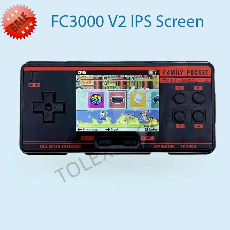 Tolex FC3000 3.0Inch IPS Screen Retro Video Game Consoles Simulator 5000Games Support 2Players Handheld Video Game Players Gifts
Tolex FC3000 3.0Inch IPS Screen Retro Video Game Consoles Simulator 5000Games Support 2Players Handheld Video Game Players Gifts