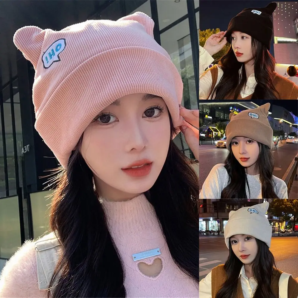 Модная теплая Милая шерстяная шапка с кошачьими ушками, вязаная шапка
Модная теплая Милая шерстяная шапка с кошачьими ушками, вязаная шапка