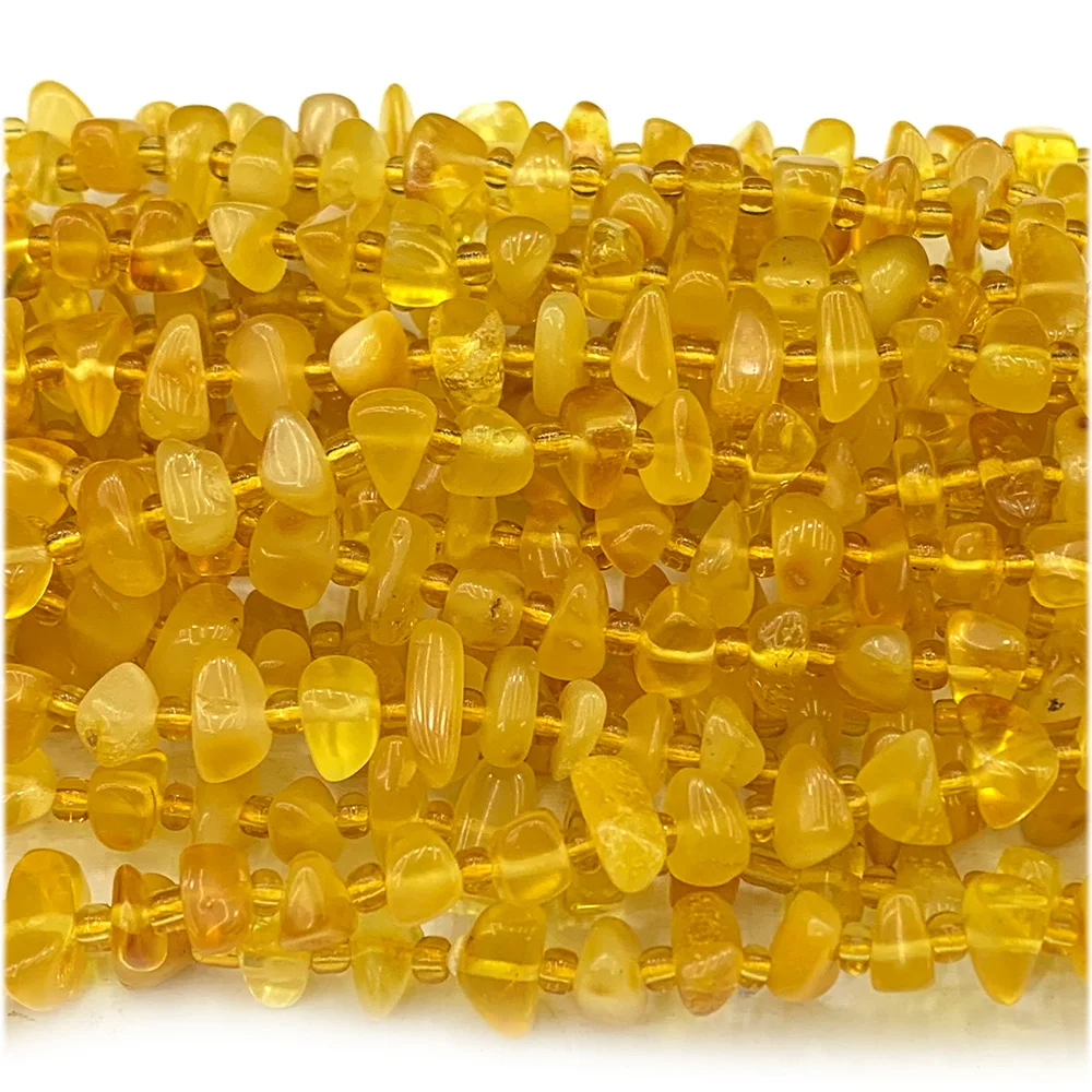 

Veemake желтые янтарные натуральные драгоценные камни чип Nugget свободная форма бусины ювелирные изделия дизайн сделай сам Ожерелье Браслеты ку...