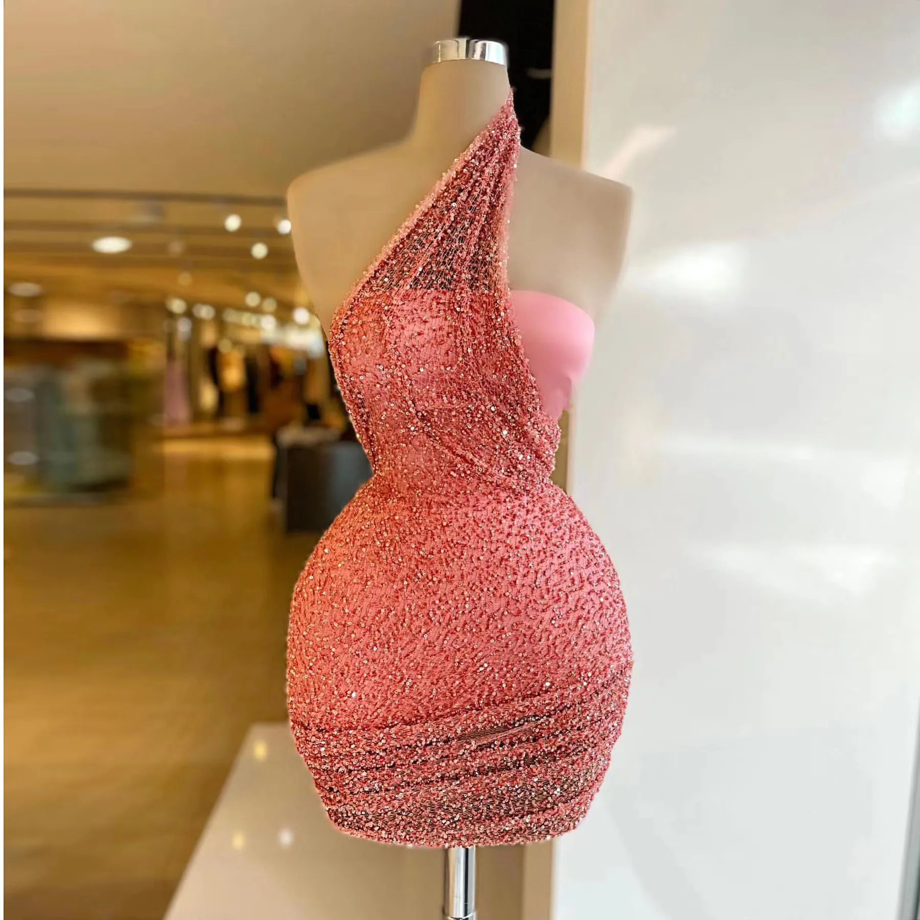 Luxury Pink Cocktail Dresses Short Prom Dress For Women Sequined Sleeveless Pleat Night Club Mini Gown Robe De Soirée Femme
Luxury Pink Cocktail Dresses Short Prom Dress For Women Sequined Sleeveless Pleat Night Club Mini Gown Robe De Soirée Femme