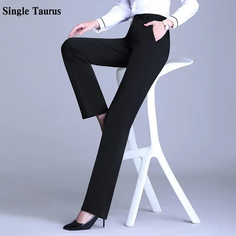 Womans Tailored Trousers Casual Solid Black Suit Pants Autumn Winter Work Straight High Waist Loose Office Ladies Slim Trousers
Womans Tailored Trousers Casual Solid Black Suit Pants Autumn Winter Work Straight High Waist Loose Office Ladies Slim Trousers