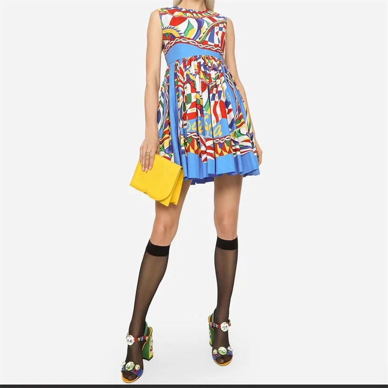 Womens Dresses 2023 Summer New Korean Fashion Pure Cotton Printed Pleated Miniskirt High Quality Round Neck Sleeveless Top y2k
Womens Dresses 2023 Summer New Korean Fashion Pure Cotton Printed Pleated Miniskirt High Quality Round Neck Sleeveless Top y2k