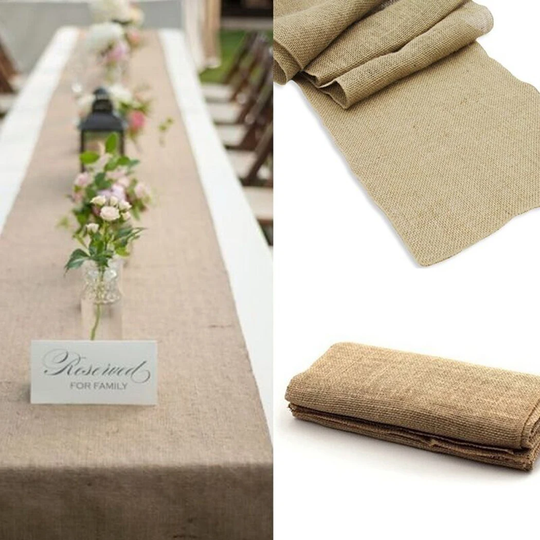 Rustic Jute Table Runners 30x275cm Imitated Linen Lightweight Natural Burlap Pure Color Family / Wedding Table Decoration
Rustic Jute Table Runners 30x275cm Imitated Linen Lightweight Natural Burlap Pure Color Family / Wedding Table Decoration