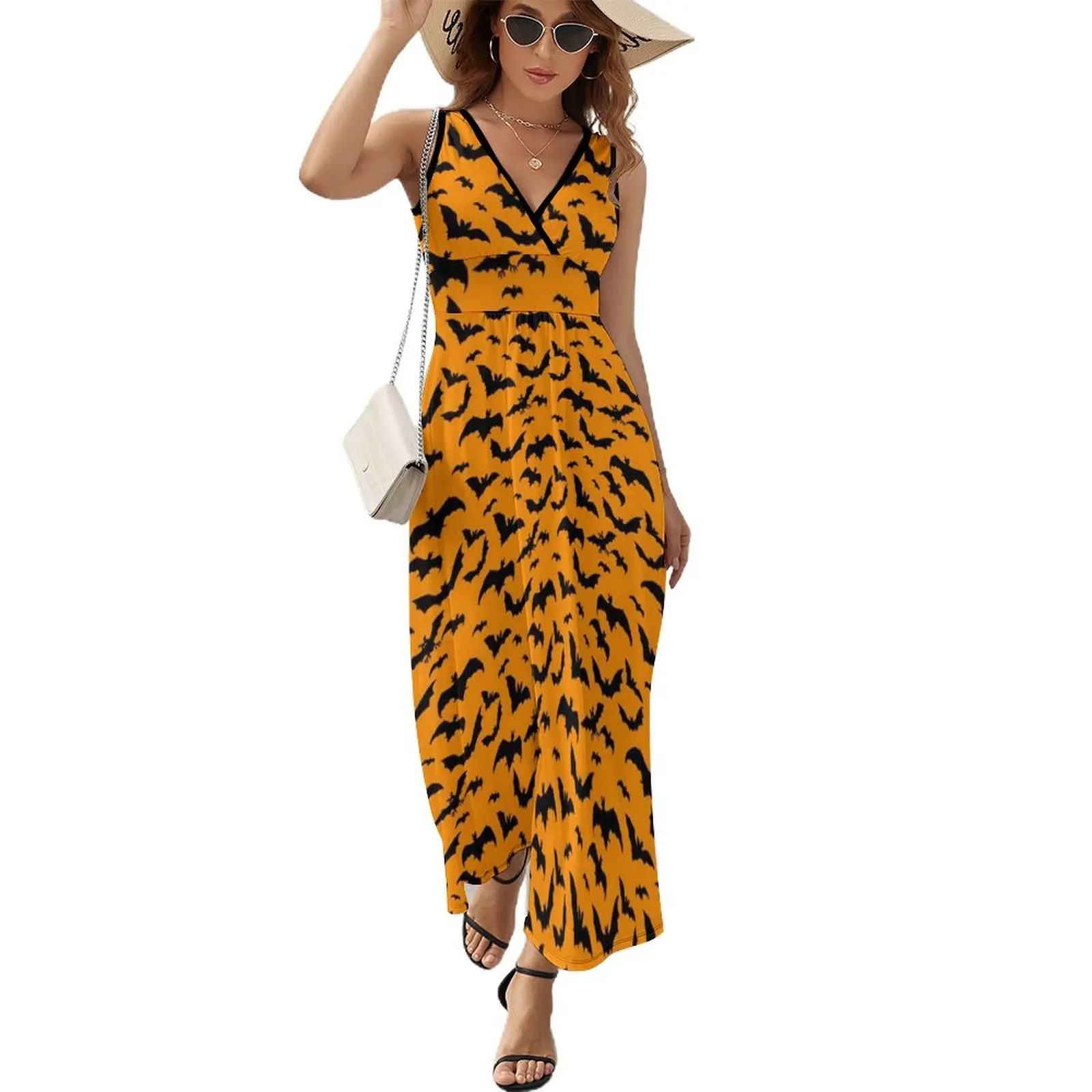 Dark Gothic Dress Halloween Bats Print Party Maxi Dress Street Wear Boho Beach Long Dresses High Waist Stylish Oversize Clothes
Dark Gothic Dress Halloween Bats Print Party Maxi Dress Street Wear Boho Beach Long Dresses High Waist Stylish Oversize Clothes
