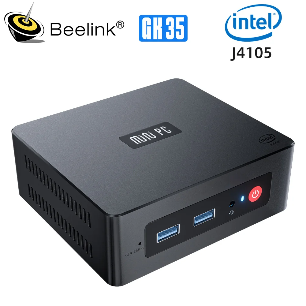 

Beelink GK35 Mini PC Windows 10 Pro Intel Gemini Lake J4105 8GB RAM 128GB 256GB SSD 2.4G&5.8G Dual Wifi 1000M LAN Mini Computer