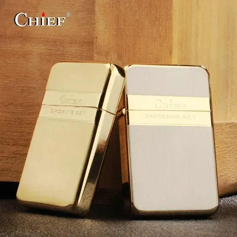 Кожаная ретро-зажигалка CHIF из чистой меди керосиновая ветрозащитная зажигалка