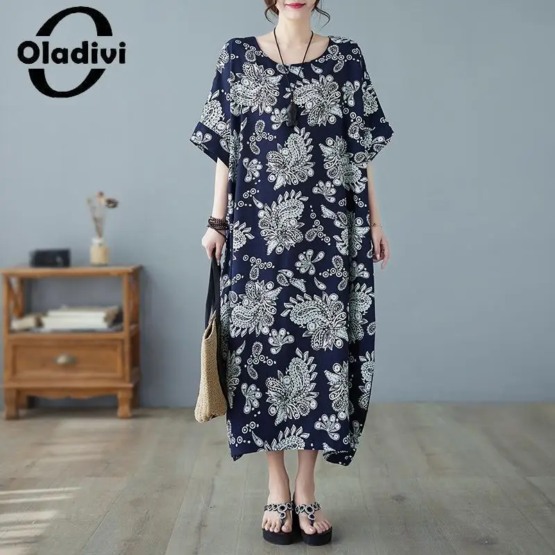 Oladivi Fashion Women Short Sleeve Midi Dress 2023 Summer New Casual Loose Dresses Vintage Ladies Oversized Tunics 7XL 8XL 5443
Oladivi Fashion Women Short Sleeve Midi Dress 2023 Summer New Casual Loose Dresses Vintage Ladies Oversized Tunics 7XL 8XL 5443