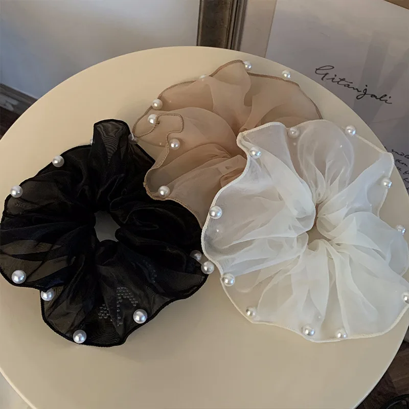 Pearl Lace Large Intestine Hair Band Hair Rope Tie-up Hair Rubber Band Female Adult Hair Accessories Hair Rope Simple New 
Pearl Lace Large Intestine Hair Band Hair Rope Tie-up Hair Rubber Band Female Adult Hair Accessories Hair Rope Simple New
