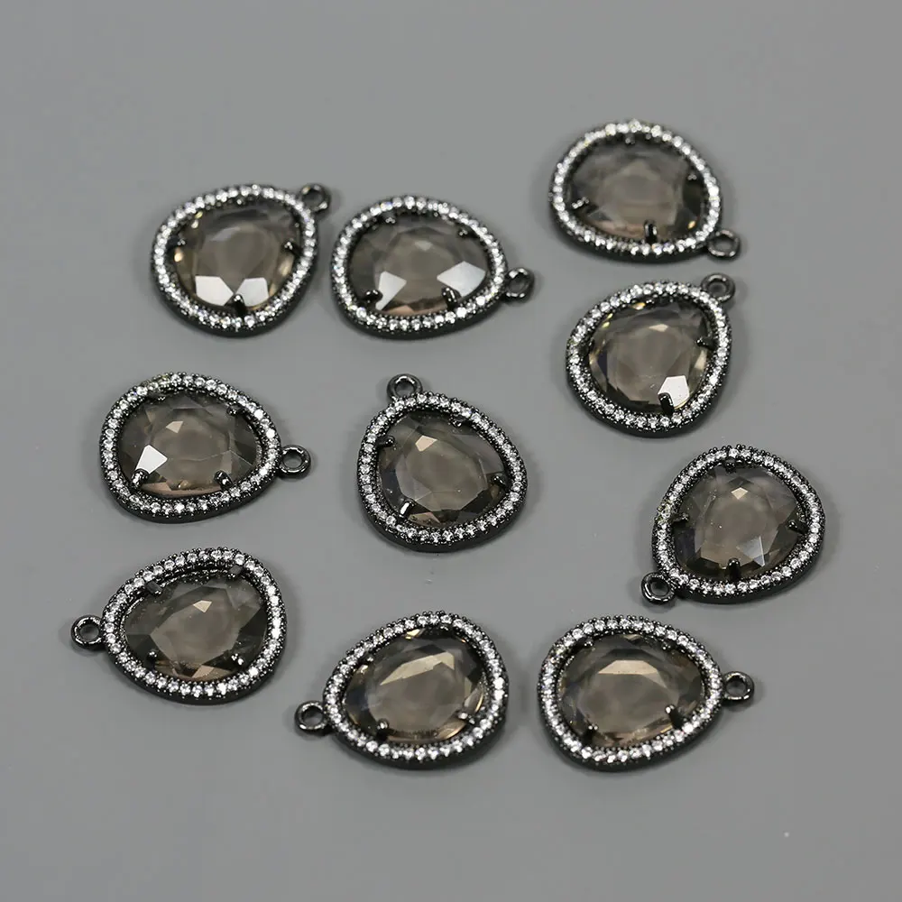 APDGG 10Pcs Smoky Crystal CZ Paved Gunmetal Gold Plated Pendant Charms For Pearl Necklace Earrings Jewelry Making DIY
APDGG 10Pcs Smoky Crystal CZ Paved Gunmetal Gold Plated Pendant Charms For Pearl Necklace Earrings Jewelry Making DIY