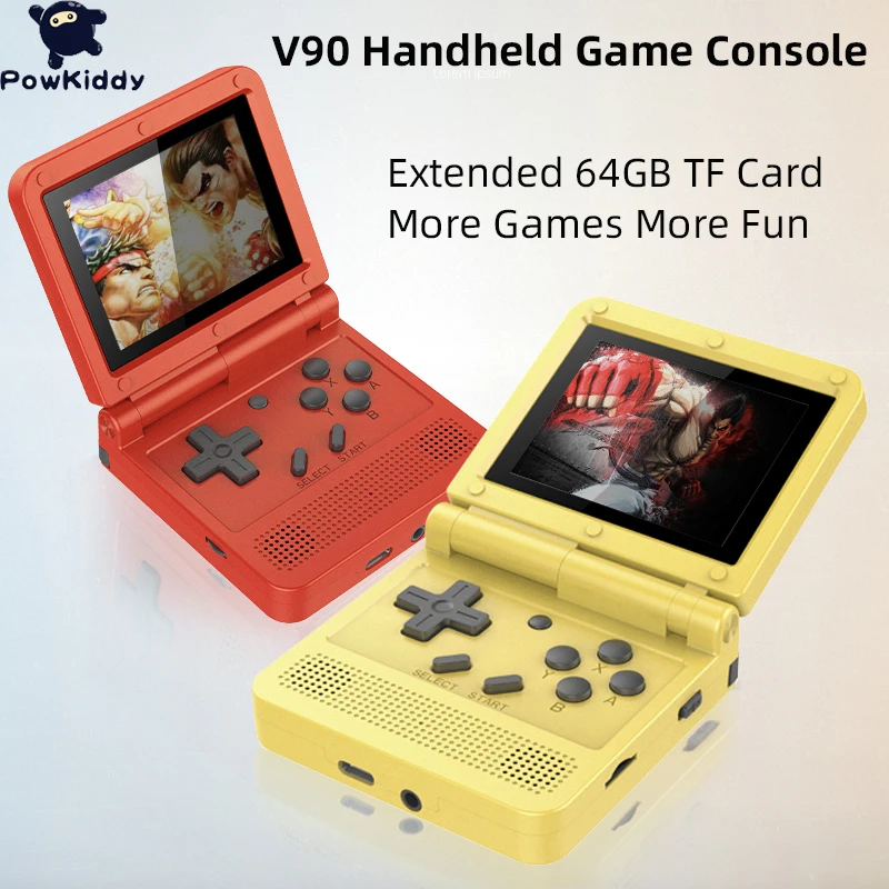 V90 3-Inch IPS Screen Flip Handheld Console Dual Open System Game Console 16 Simulators Retro PS1 Kids Gift 3D Game Gift For Kid
V90 3-Inch IPS Screen Flip Handheld Console Dual Open System Game Console 16 Simulators Retro PS1 Kids Gift 3D Game Gift For Kid
