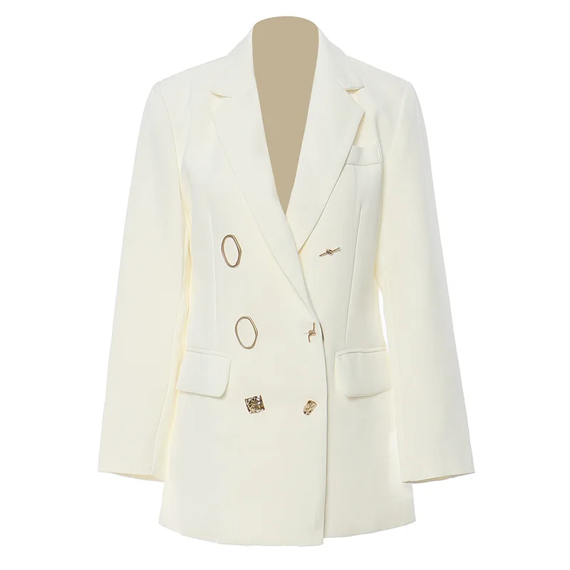 Autumn Winter New White Blazer Jackets for Women Luxury Notched Collar Double Breasted Full Sleeve Elegant High Quality Outwears
Autumn Winter New White Blazer Jackets for Women Luxury Notched Collar Double Breasted Full Sleeve Elegant High Quality Outwears