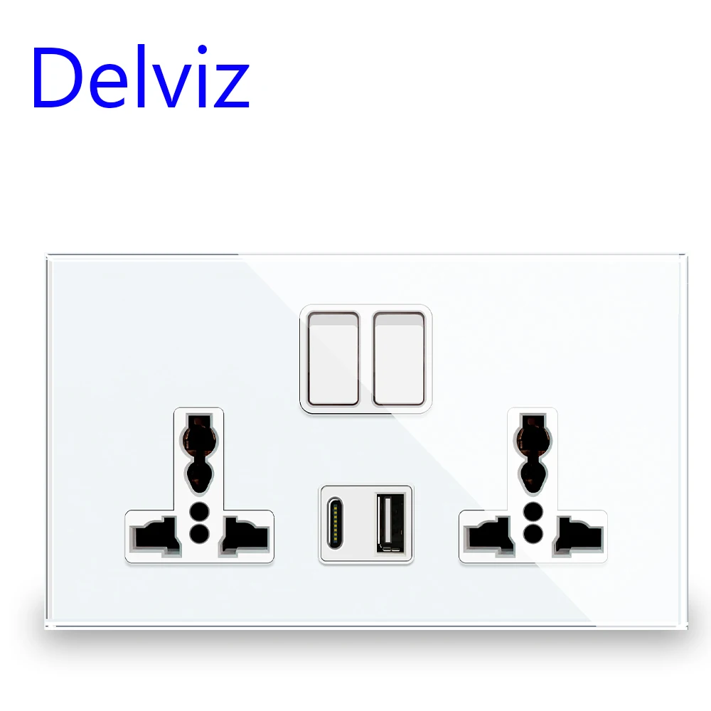 Delviz Crystal glass Type-C Socket, Wall 5V USB Ports, Switch control socket, 18W 3A Quick charge, Universal Double Power Outlet
Delviz Crystal glass Type-C Socket, Wall 5V USB Ports, Switch control socket, 18W 3A Quick charge, Universal Double Power Outlet
