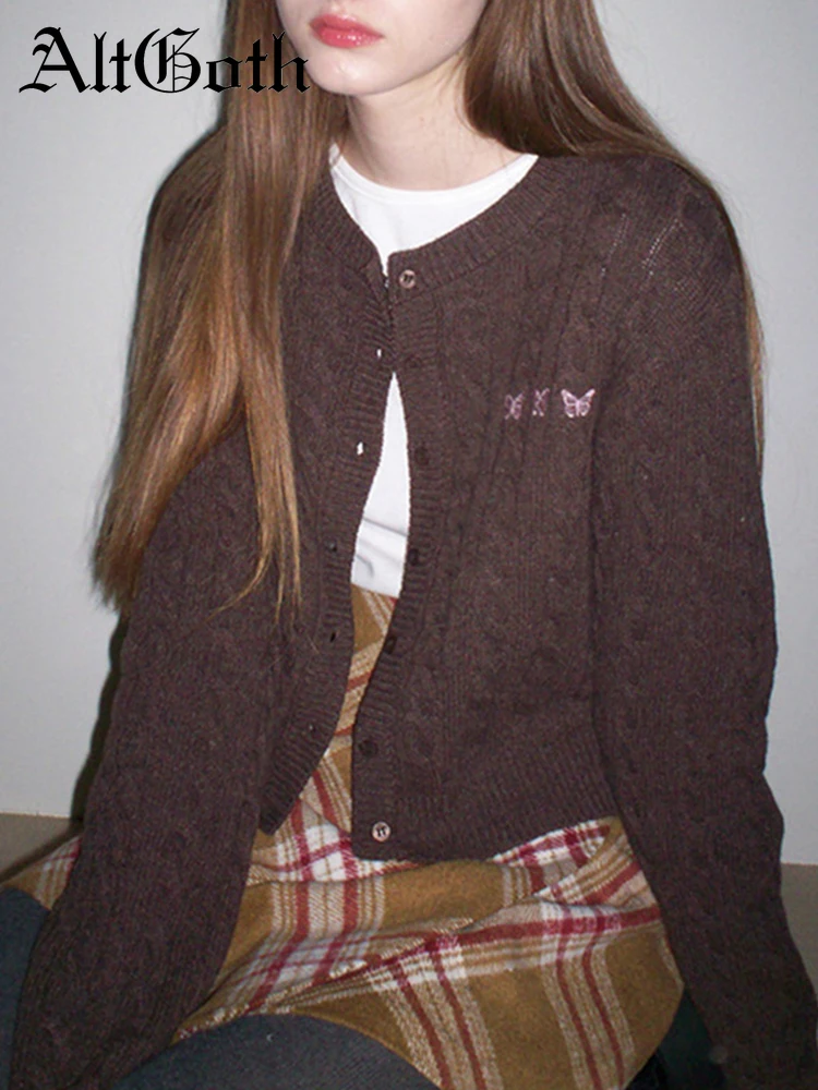 AltGoth Aesthetic Sweet Knitted Cardigan Women Y2k Pastel Goth Soft Grunge Fairycore Butterfly Emobroidery Long Sleeve Knittwear
AltGoth Aesthetic Sweet Knitted Cardigan Women Y2k Pastel Goth Soft Grunge Fairycore Butterfly Emobroidery Long Sleeve Knittwear