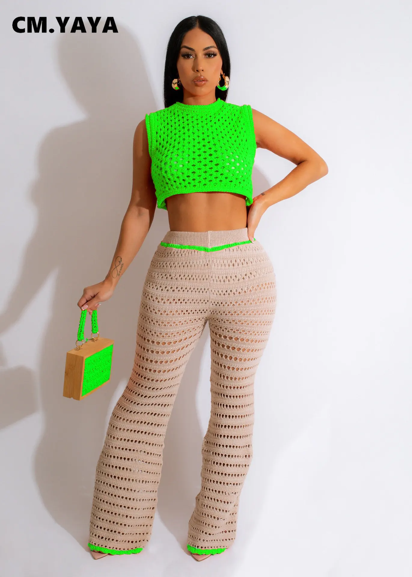 Wide Leg Pants 2023 Summer Two 2 Piece Set Outfits Tracksuit Knit Ribbed Crochet Hole Beach Women's Set Tank Top and
Wide Leg Pants 2023 Summer Two 2 Piece Set Outfits Tracksuit Knit Ribbed Crochet Hole Beach Women's Set Tank Top and