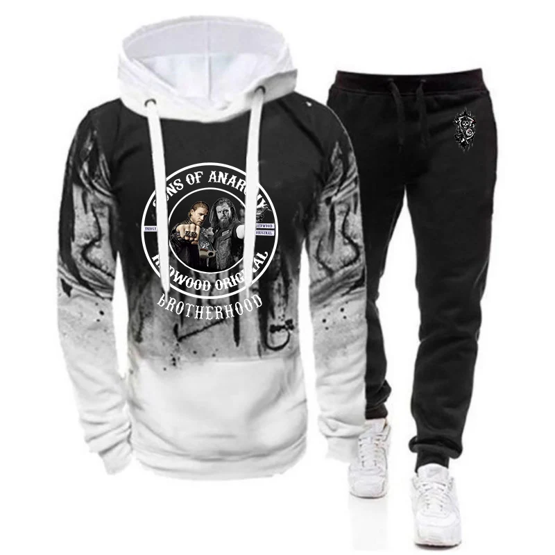 Sons Of Anarchy 2022 Men New Hooded Sweater Set Hoodie + Pant Two Piece Suit Spring Gradient Hoodies Casual Sweatpant Set Jacket
Sons Of Anarchy 2022 Men New Hooded Sweater Set Hoodie + Pant Two Piece Suit Spring Gradient Hoodies Casual Sweatpant Set Jacket