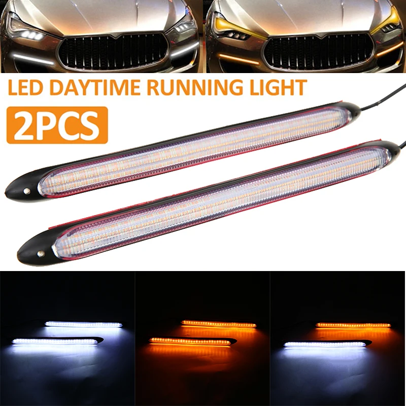 Mayitr 2pcs High Brightness Car LED Strip Day-time Running Light Waterproof Automobile White/Yellow Turn Signal Lamp
Mayitr 2pcs High Brightness Car LED Strip Day-time Running Light Waterproof Automobile White/Yellow Turn Signal Lamp