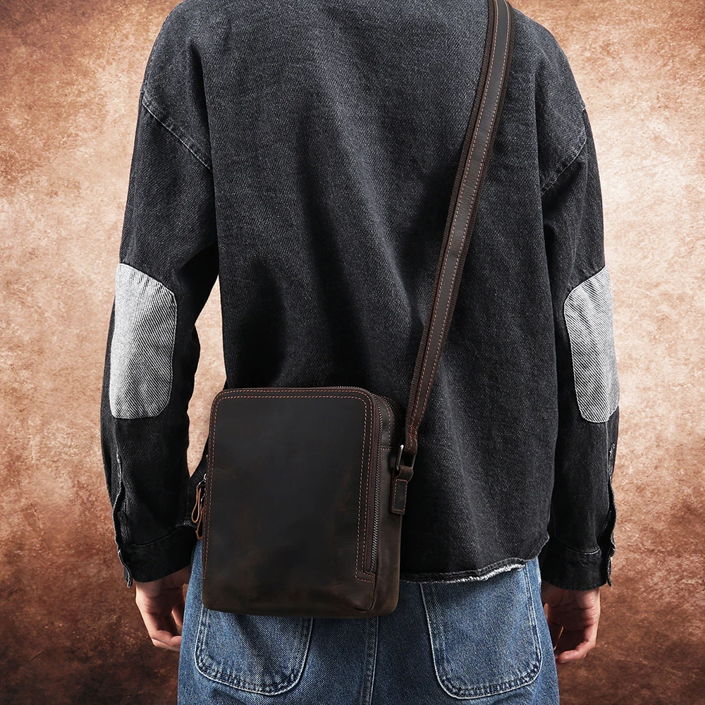 Quality Crazy Outdoor Genuine Shoulder Desgin Messenger Men's High Retro Brand Leather Horse Leather Bag Man Messenger For Bag
Quality Crazy Outdoor Genuine Shoulder Desgin Messenger Men's High Retro Brand Leather Horse Leather Bag Man Messenger For Bag