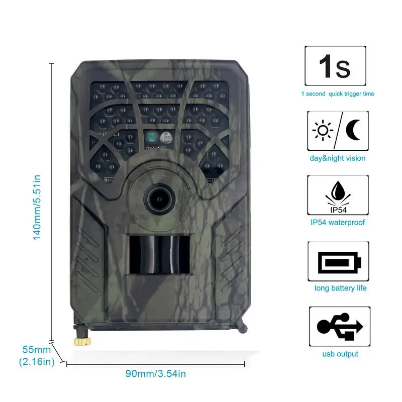 5MP 720P Hunting Camera Waterproof IP54 Wildcamera Wild Surveillances Night Version Photo Tracking Cameras HD Game Camera
5MP 720P Hunting Camera Waterproof IP54 Wildcamera Wild Surveillances Night Version Photo Tracking Cameras HD Game Camera