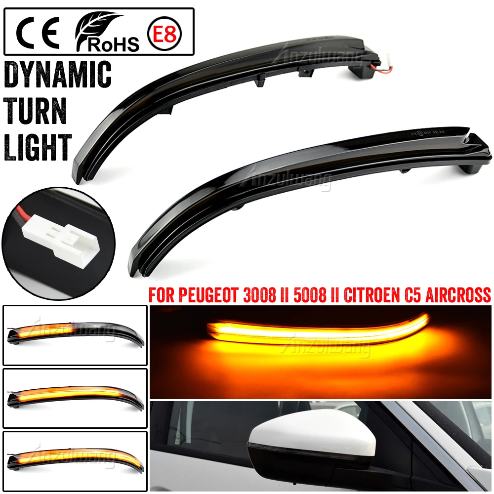 2pcs For Peugeot 3008 5008 II 2017 - 2021 Citroen C5 Aircross Dynamic LED Turn Signal Light Side Wing Mirror Indicator
2pcs For Peugeot 3008 5008 II 2017 - 2021 Citroen C5 Aircross Dynamic LED Turn Signal Light Side Wing Mirror Indicator