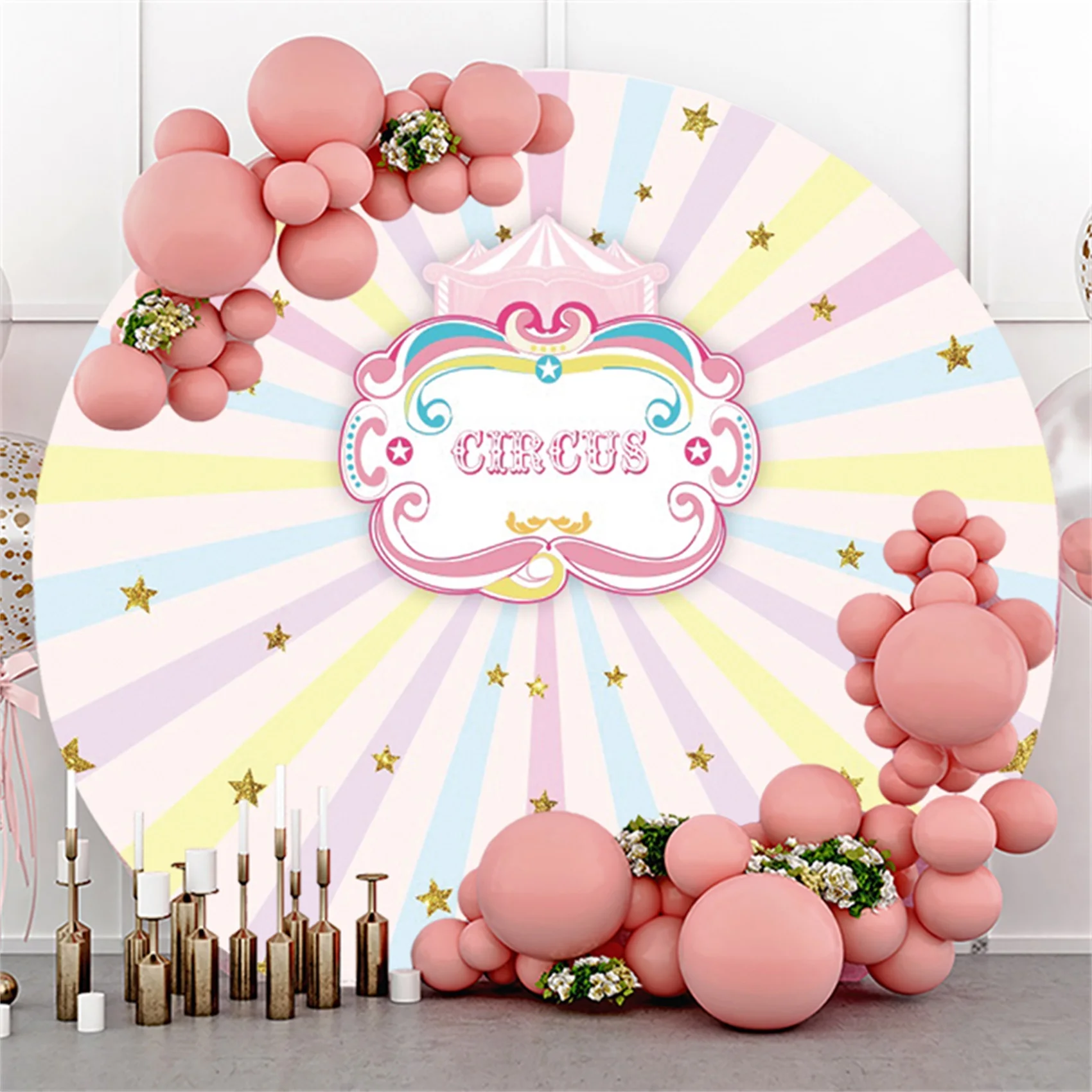 Circus Theme Birthday Party Round Backdrop Child Portrait Baby Shower Background Circus Carnival Gold Dot Decor Photography Prop
Circus Theme Birthday Party Round Backdrop Child Portrait Baby Shower Background Circus Carnival Gold Dot Decor Photography Prop