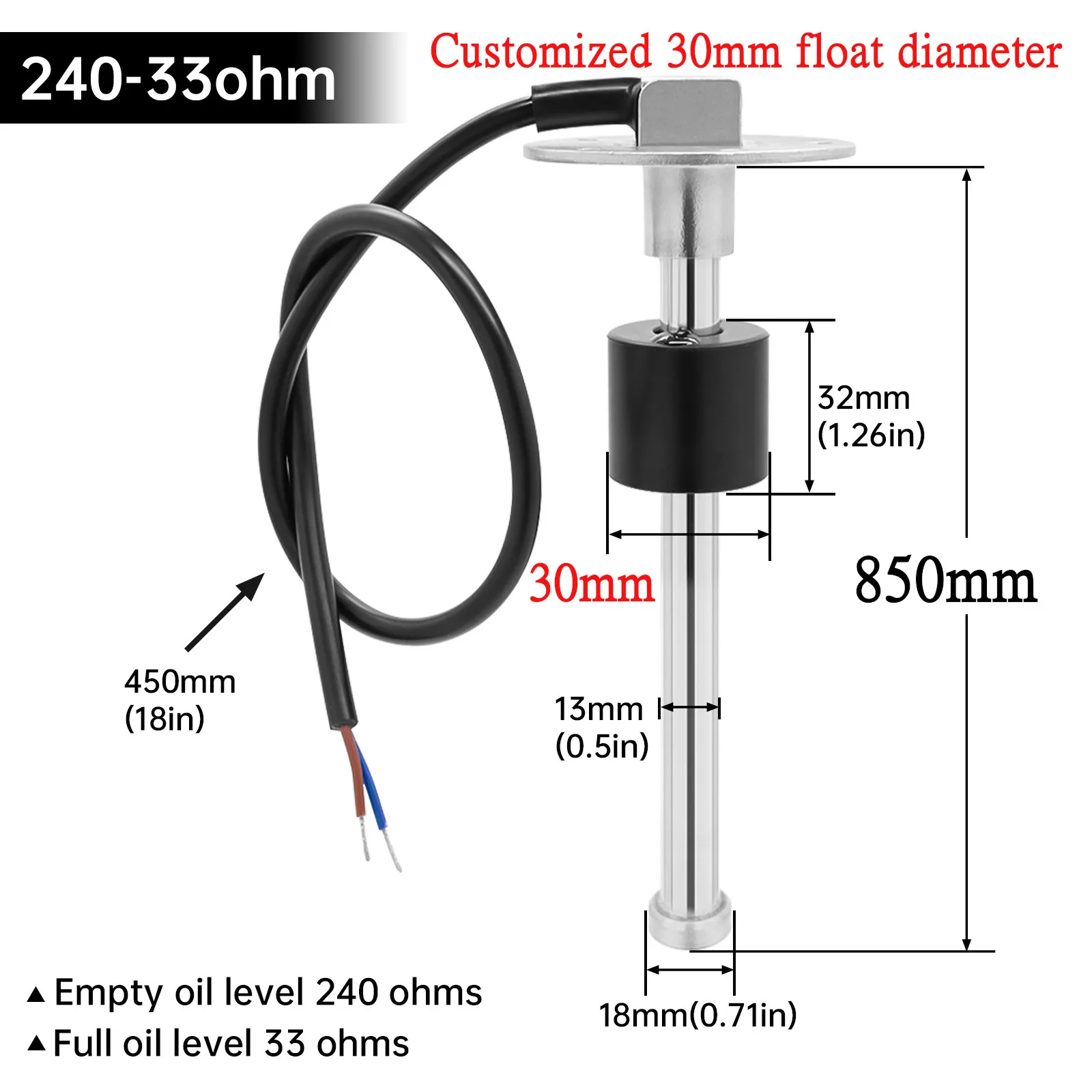 Датчик уровня топлива 650, 700, 750, 780, 800, 900, 1000 мм, 12 В/24 В
Датчик уровня топлива 650, 700, 750, 780, 800, 900, 1000 мм, 12 В/24 В