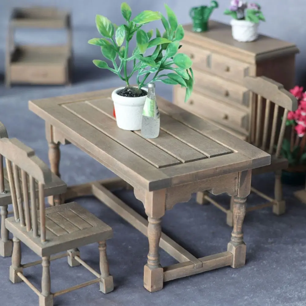 Styles Accessories 1/12 Dollhouse Mini Simulation chair Doll House Decoration Table Furniture Toys Wooden Dining Table
Styles Accessories 1/12 Dollhouse Mini Simulation chair Doll House Decoration Table Furniture Toys Wooden Dining Table
