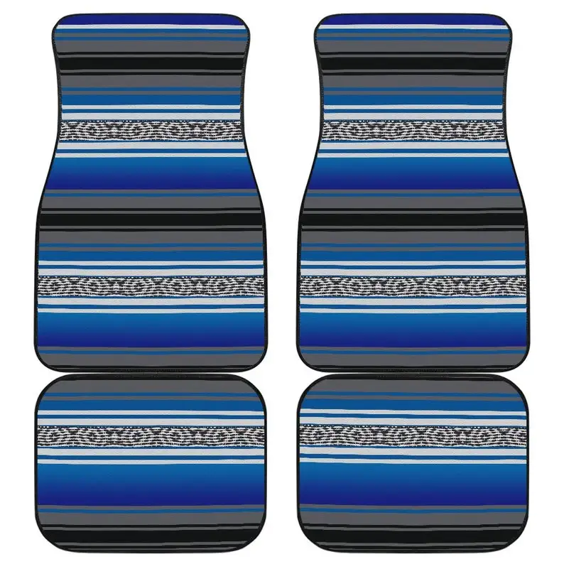 Blue Serape Car Floor Mats Set of 4 Front and Back, Mexican Blanket Print Striped Auto Mats, Gift for Him
Blue Serape Car Floor Mats Set of 4 Front and Back, Mexican Blanket Print Striped Auto Mats, Gift for Him