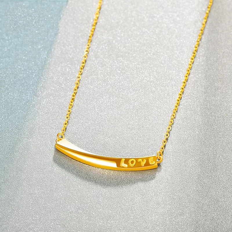 Gilded Smile Necklace Mobius Ring Integrated Chain Laser Carved LOVE Pendant Women's Collar Chain
Gilded Smile Necklace Mobius Ring Integrated Chain Laser Carved LOVE Pendant Women's Collar Chain