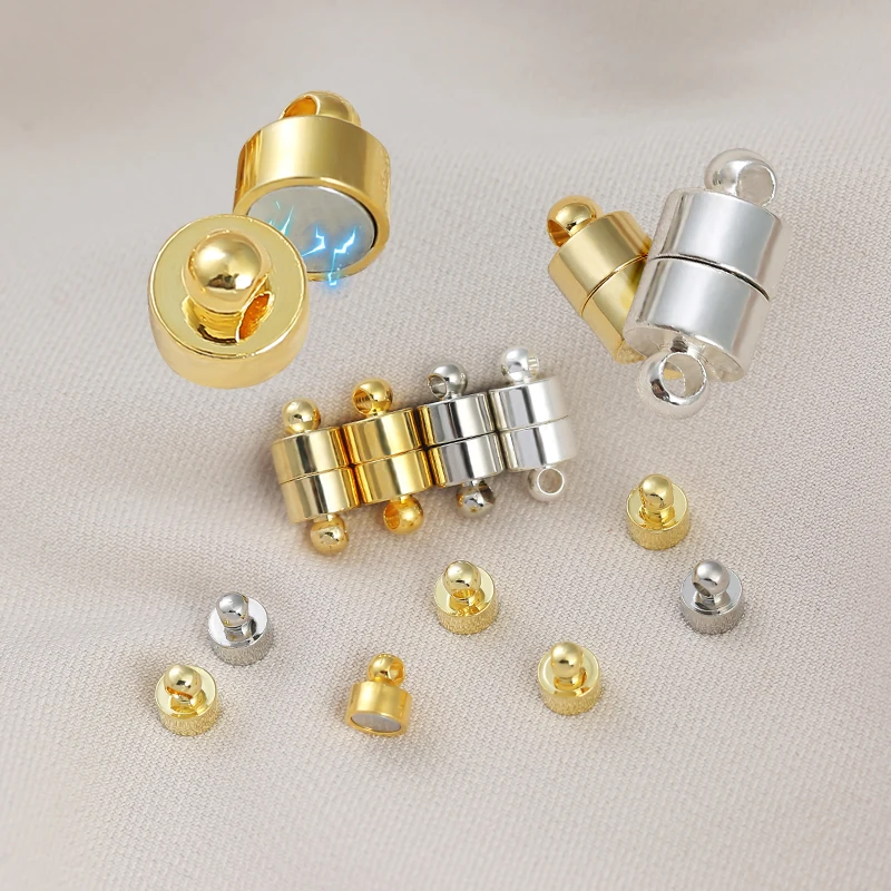 

5 pair Magnet Round Separable Connected Clasps Beads Charms Pendant without Fade Couple Magnetic Buckle for DIY Jewelry Bracelet