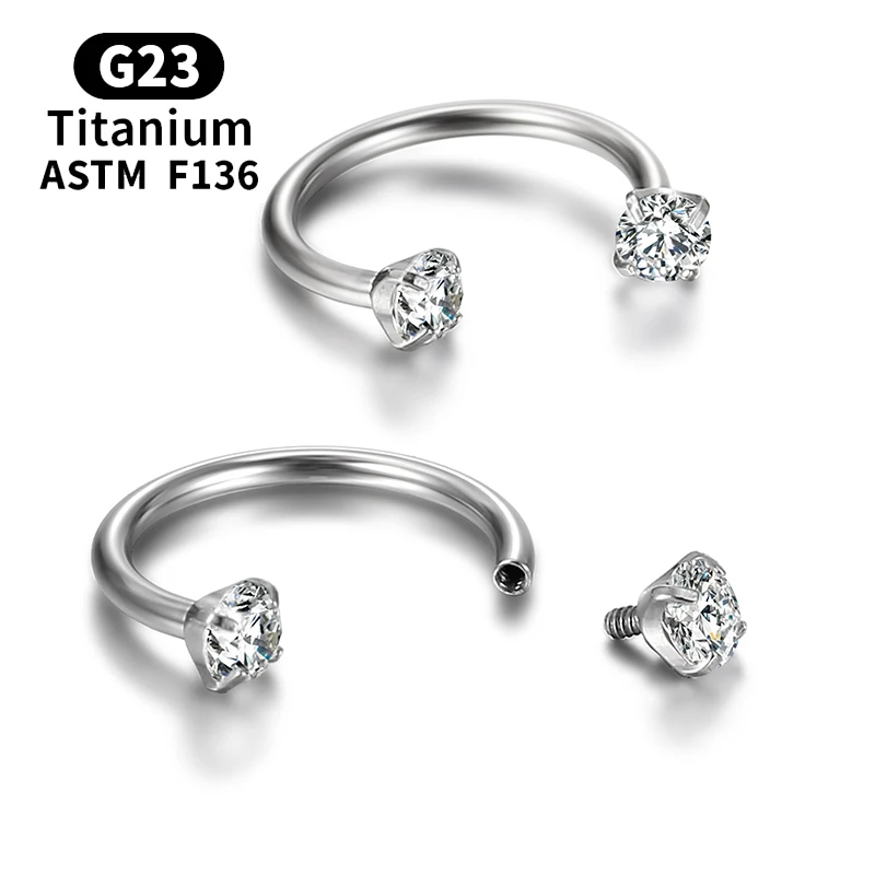G23 Titanium Piercing Cartilage Helix Zircon Cartilage Spiral Tragus Helix Nose Rings Hoop Women Clicker Body Jewelry Wholesale
G23 Titanium Piercing Cartilage Helix Zircon Cartilage Spiral Tragus Helix Nose Rings Hoop Women Clicker Body Jewelry Wholesale