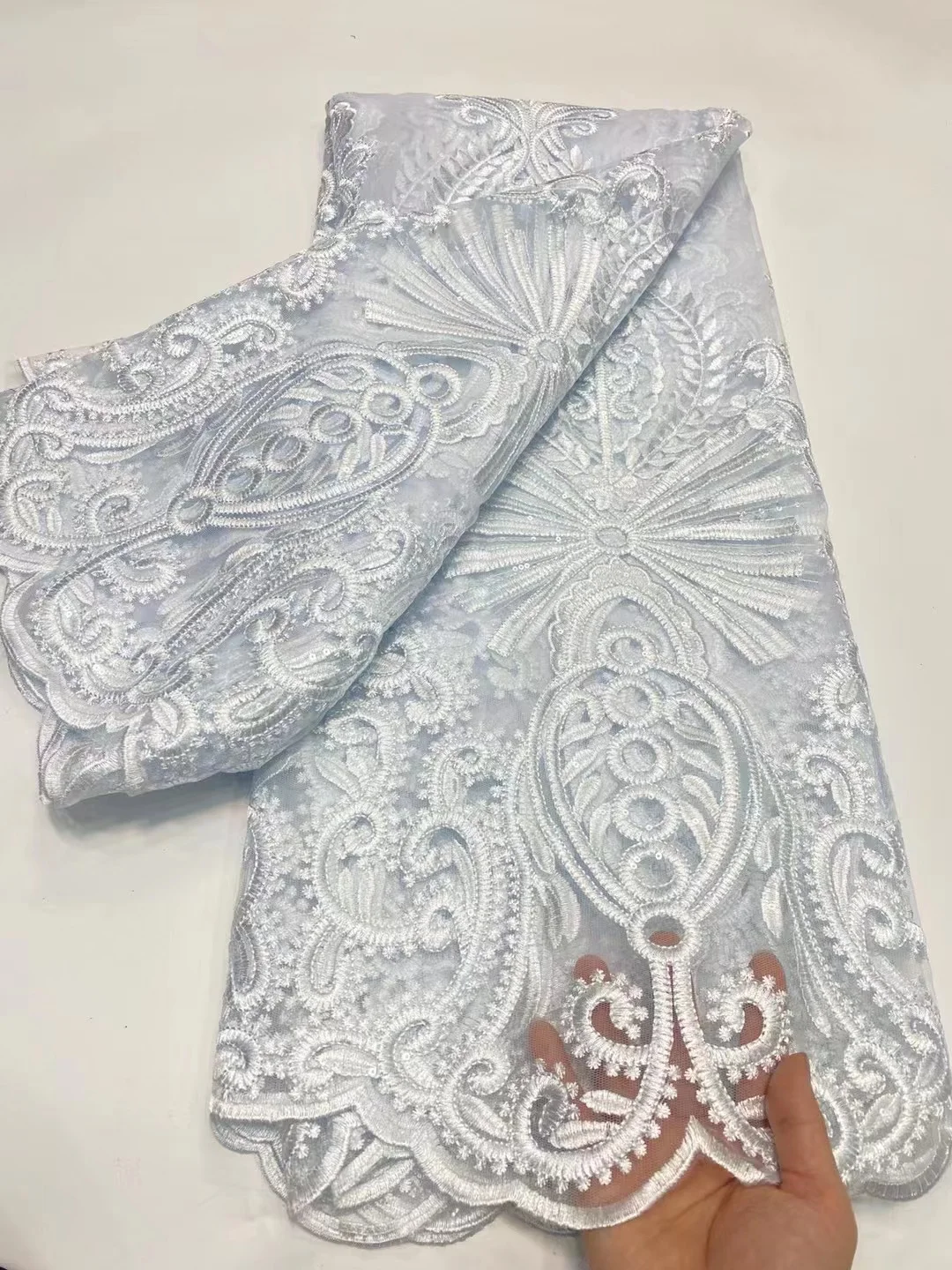 2023 High Quality White African Nigerian Tulle Lace Fabric High Quality Embroidery French Lace For Wedding Party Dress 5Yards
2023 High Quality White African Nigerian Tulle Lace Fabric High Quality Embroidery French Lace For Wedding Party Dress 5Yards