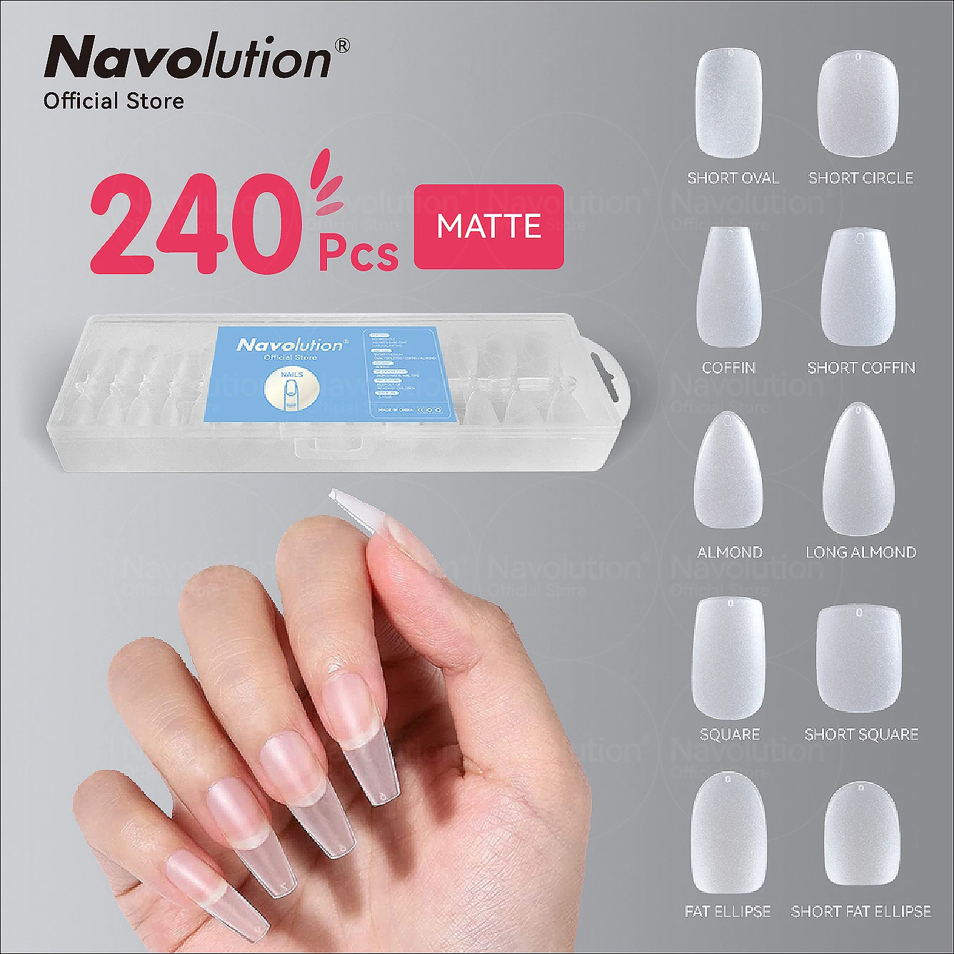 

Navolution 240 шт. матовые капсулы для ногтей Новый дизайн мягкий гель для ногтей типсы для наращивания высокоматовые Экспресс-ногти Премиум мани...