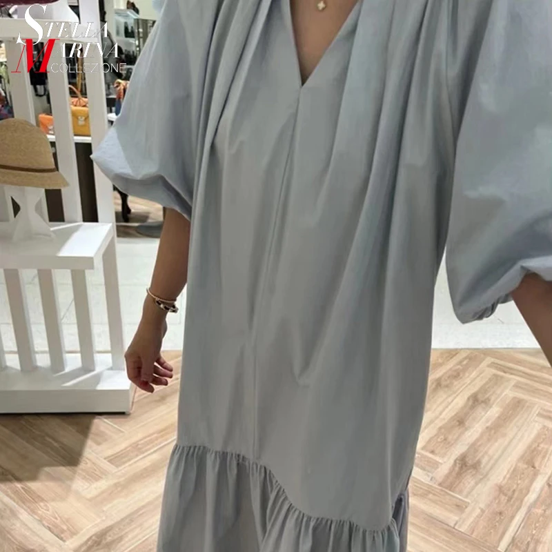 Korean Style Solid Gran New Summer Woman Straight Long Dress Puff Sleeve Girls Casual Holiday Dress Large Robe Femme JA130
Korean Style Solid Gran New Summer Woman Straight Long Dress Puff Sleeve Girls Casual Holiday Dress Large Robe Femme JA130